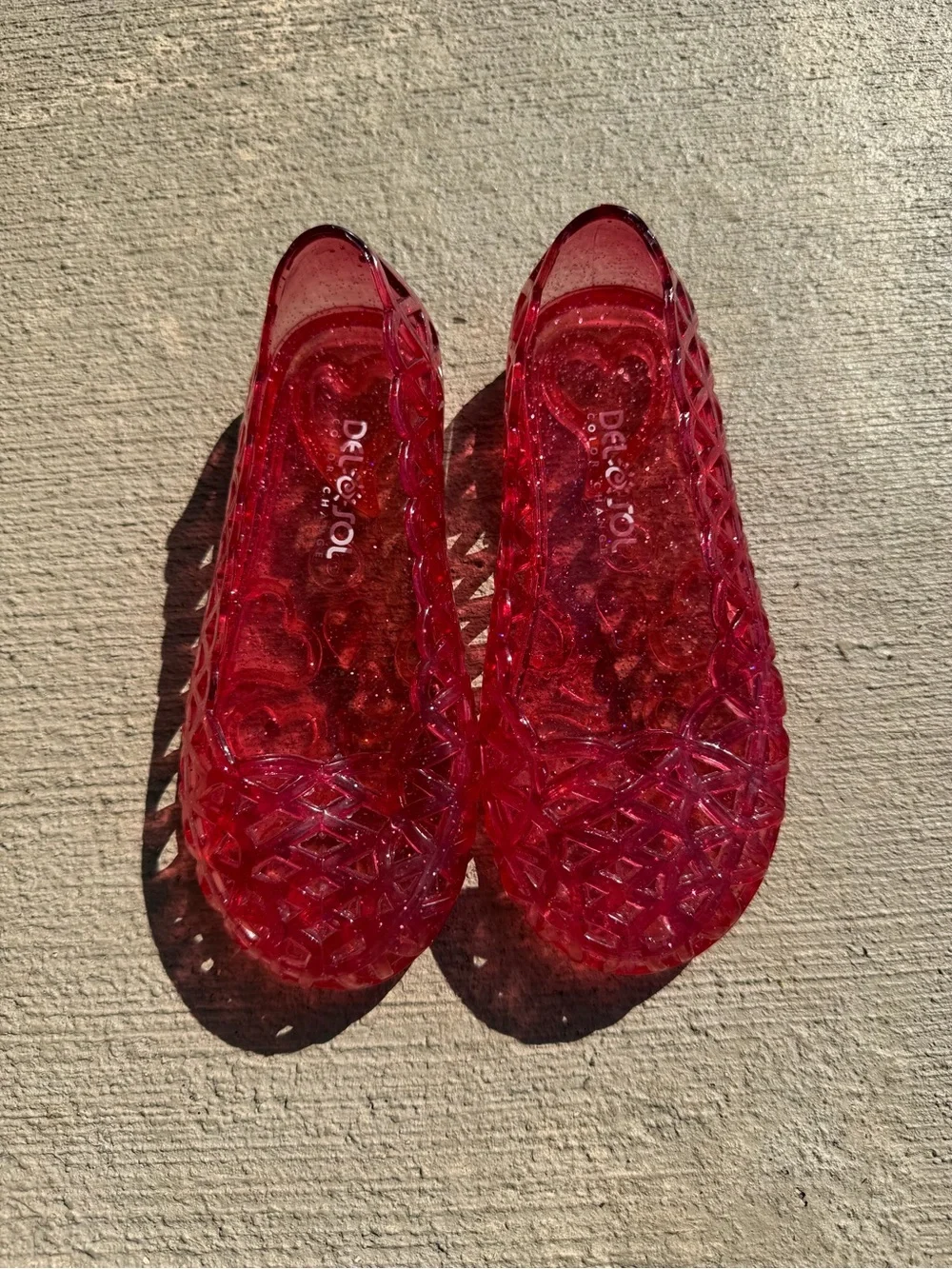 Del Sol Color Changing Glitter Jelly Ballet Flats Toddler 9 Clear to Pink Summer